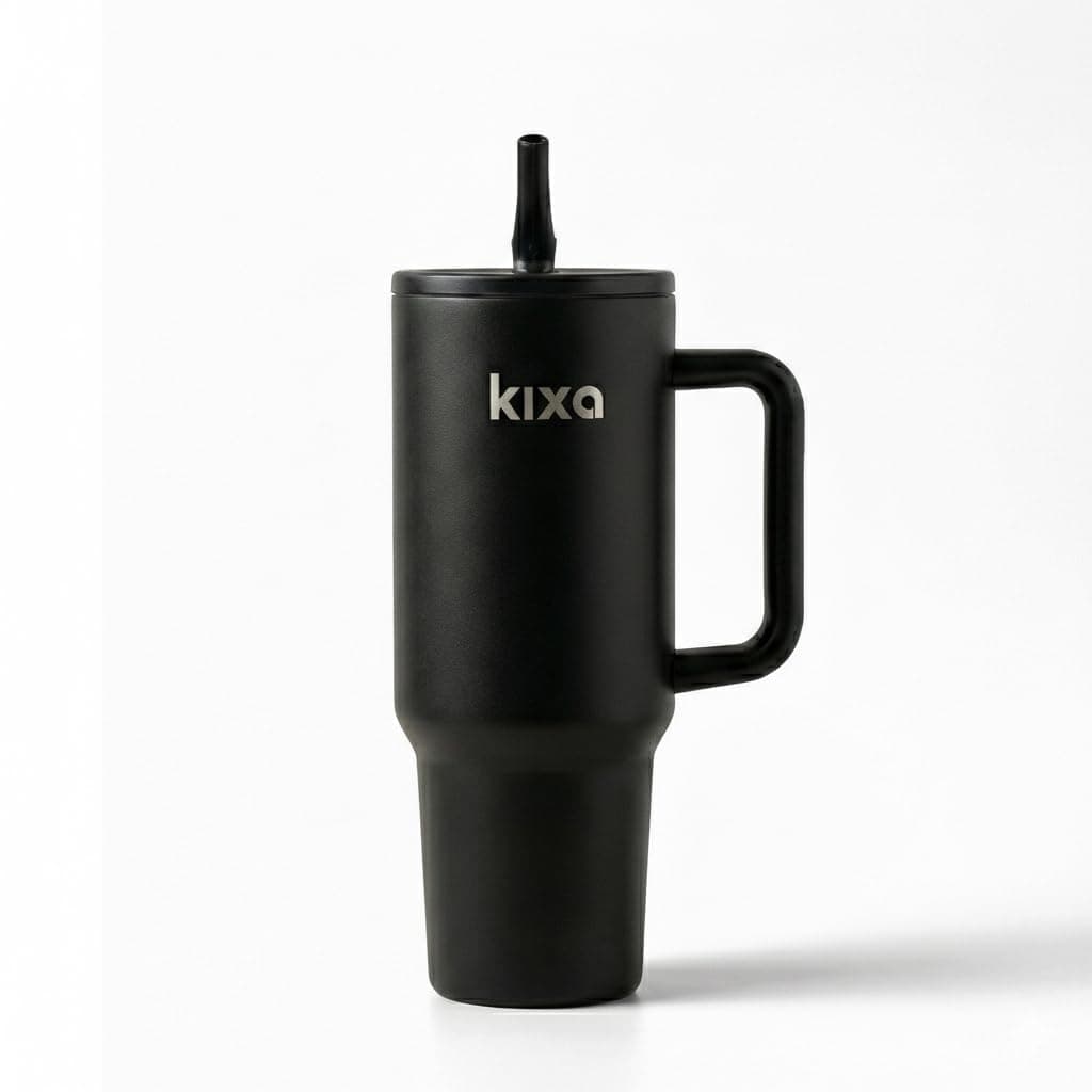Kixa HydroFlow Tumbler 1200 ml, Black | Hot & Cold, Leakproof