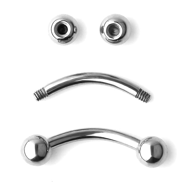 Gozby WellPoint Eyebrow Ring for Men & Women | Curved Barbell Surgical Steel Piercing Jewelry for Eyebrow, Helix, Tragus, Belly | Hypoallergenic Unisex Accessory