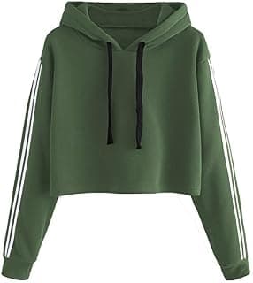 A to Z CREATION Cropped Casual Cotton Hoodie for Women
