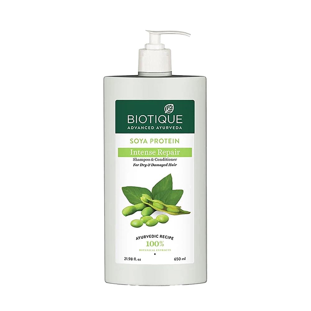 Biotique Soya Protein Fresh Nourishing Shampoo | Repairs Dry and Damaged Hair |Maintains pH Balance |Promotes Healthy Shiny Hair| Prevents Color Fading | All Skin Types | 650ml