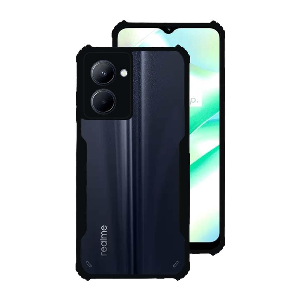 7SEVEN® Ipacky Back Cover for Realme C33 Mobile Back Case Shock Proof Design Camera Edges Protection Crystal Clear Phone Case Precise Cutouts Matte Black Soft Bumper Phone Cover