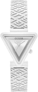 GUESS Fame Collection 3 Hand Womens Analog White Dial Coloured Quartz Watch, Triangle Dial with 34 mm Case Width - GW0543L1