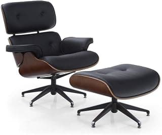 Urban Ladder 1956 Lounge Chair for Living Room | 1 Seater | Leatherette Black Colour