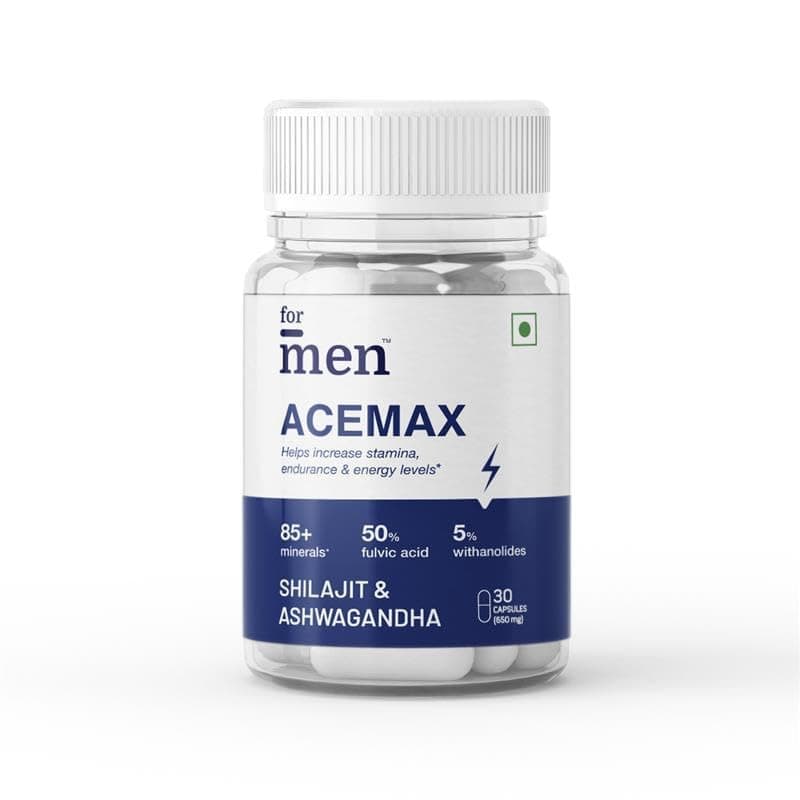 ForMen Acemax Capsules for Men | Shilajit Ashwagandha | Ayurvedic Supplements - 30 Capsules