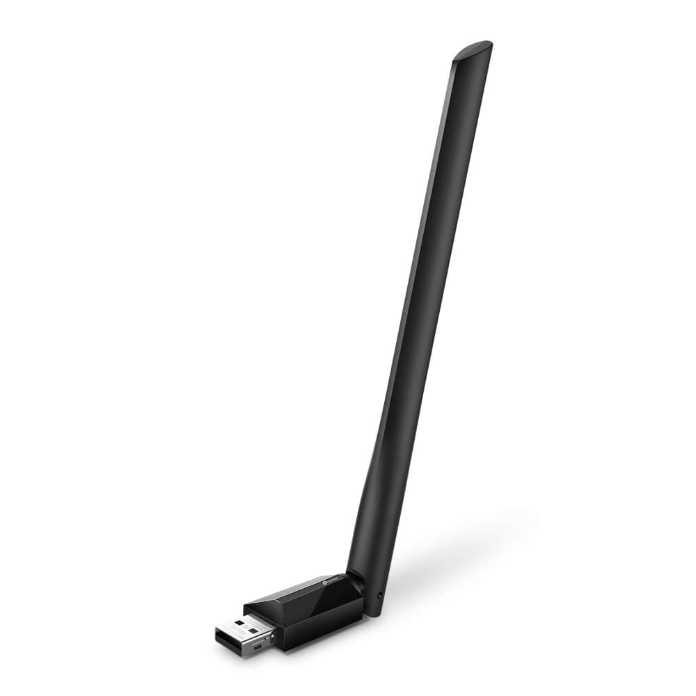 TP-Link 600 Mbps Wifi Wireless Network USB Adapter For Desktop Pc with 2.4Ghz/5Ghz High Gain Dual Band 5Dbi Antenna Wi-Fi,Supports Windows 11/10/8.1/8/7/Xp,Mac Os 10.15 & Earlier(Archer T2U Plus)Black