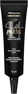 TRESemme Silk Press Pre-Wash Treatment Ampoules 4 x 15ml | Heatless Hair Straightening Treatment | Straight Hair | At-Home Treatment for straight hair