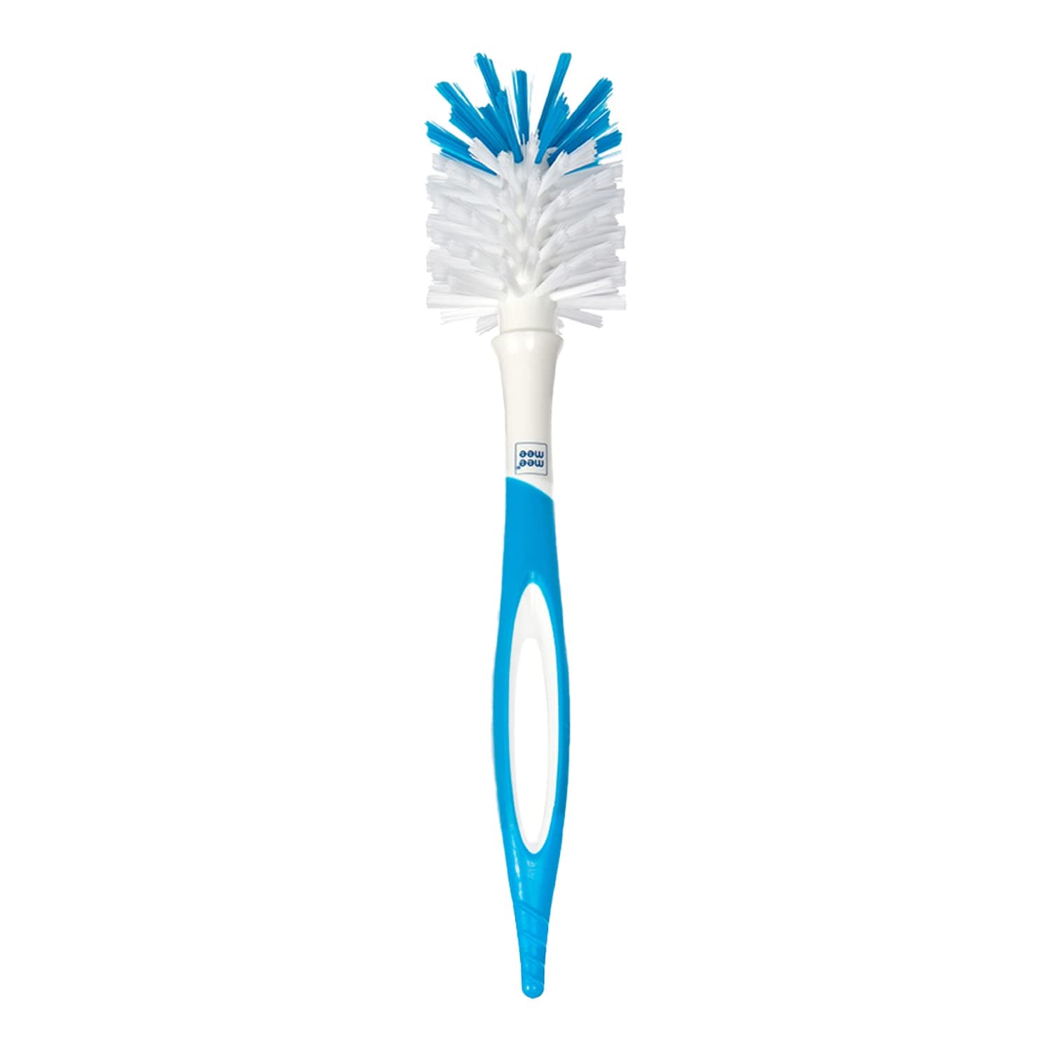 Mee Mee 360° Movable Nylon Bristle Baby Feeding Bottle & Nipple Cleaning Brush | Ergonomic Handle | Easy to Clean Bottle Corners for Narrow Neck & Wide Neck | BPA Free, Easy Hanging Storage | Blue