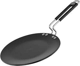 Prestige Hard Anodised Roti Tawa 22.5 cm | Thick Base (4 mm) | Gas & Induction Compatible | Metal Spoon Friendly | Stay Cool Handle | Wide Base | 2Y Warranty | ISI