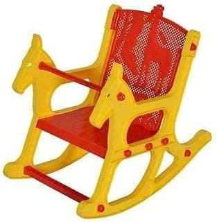 Nilkamal Jungle Baby Rocking Plastic Chair for Kids, Toddlers|Rocker and Bouncer,|Automatic Swing with Backrest |Baby Seat Suitable for 6 Months to 3 Years Age|Red and Yellow Colour