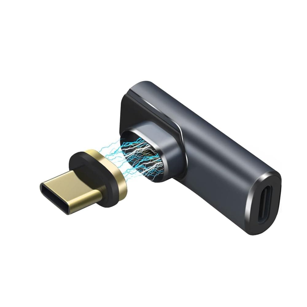 Tobo 90 Degree Right Angle USB C Magnetic Adapter,USB 4.0 8K Output 140W Charge 40 Gbps Data Transfer USB-C Male to Type c Female Connector(TD-1103TC) (Pack of 1)