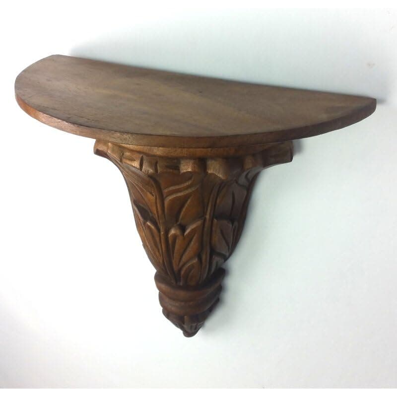 AESTHETIC DECOR Wooden Carved Antique Vintage Traditional Design Wall Mounted Floating Shelf Wooden Wall Brackets Corbel Shelves for Home Living Room Decor (R2)