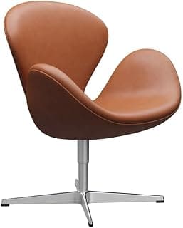 Faux Leather - Modern Swivel Lounge Chair With Hydraulic Lift For Home Office Hotel Cafe (Brown)