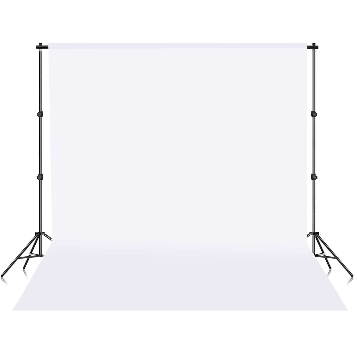 8x20 Ft. White Screen Backdrop Background Curtain Rod Pocket for Photography Photoshoot Live Streaming Zoom Meetings VFX Editing YouTube Video FB Short Video Instagram Reels (Stand not included)