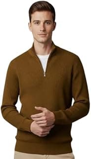 Men's Full Sleeve Winter Wool Half Zipper Pullover Sweater