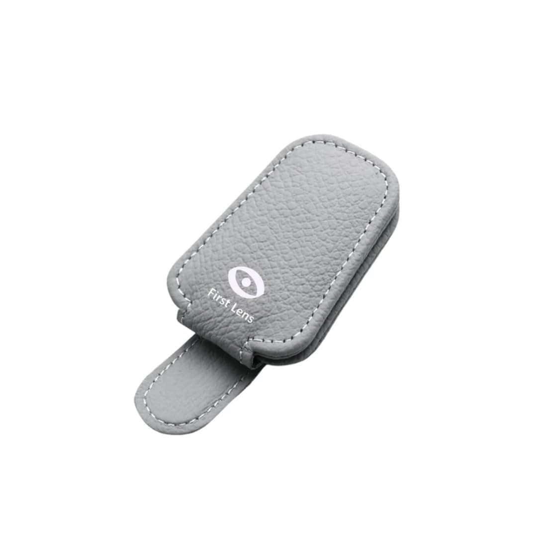 First Lens Sunglasses Holder for Car Visor - Universal Clip On - Gray A001