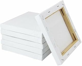 4" x 4" Mini Stretched Canvas Frame for Painting | White Canvas Pre-Stretched Canvas | Pre-Primed & Ready for Acrylic, Oil, Watercolor Paints | Perfect for Artists Kids Craft Projects (2)