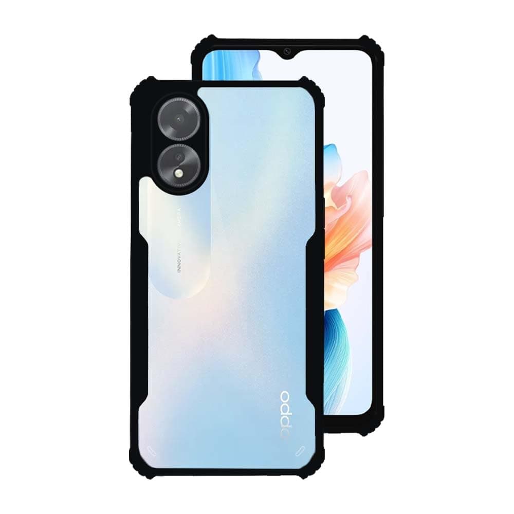 7SEVEN® Ipacky Back Cover for Oppo A18 | Oppo A38 Mobile Back Case Shock Proof Design Camera Edges Protection Crystal Clear Phone Case Precise Cutouts Matte Black Soft Bumper Phone Cover