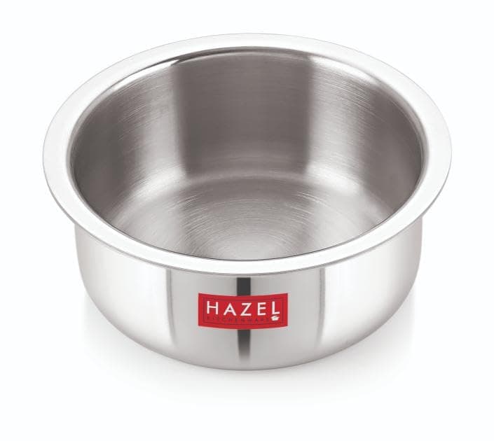 HAZEL Triply Stainless Steel Tope Patila 1.5L | Heavy Bottom Induction & Gas Compatible Cookware | Flat Vessel for Daily Kitchen Cooking