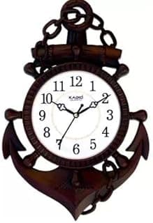 Kadio Analog 39 cm X 26 cm Wall Clock (Black, with Glass, Standard)