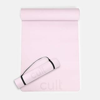Cult Yoga Mat 4mm EVA with Carry Strap – Lightweight, Non-Slip, Cushioned & Sweat-Resistant Exercise Mat – Eco-Friendly Workout Mat for Yoga, Pilates, Meditation & Home Gym – Pink