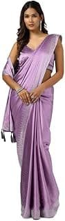Soch Womens Mustard Satin Embellished Saree With Stone Work