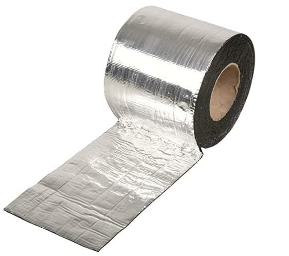 True-Ally Aluminum Bitumen Tar Tape 2" x 2 Meters (1.5 mm Thick) Flashing Parament Adhesive Waterproof Leak Repair Tape for Boat, Pipe, Awning Roof, Window Patch and Sealing (50mm x 2 Meter (2inch))