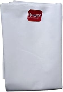 Quago Quago Men's Pure White Poly Cotton Blend Kurta Payjama Fabric Unstitched Cloth (5 Meter, 36 inch pana)