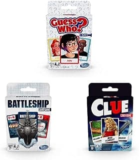 Hasbro Favorite Card Games - Guess WHO, CLUE, Battleship and Connect 4