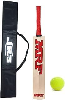 JRS AVS Tennis Cricket bat with Ball (Multibrand Sticker) 8-12 Years Boys,Multicolor,Wood