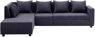 Wakefit Sofa Set | 1 Year Warranty |3 Seater Sofa for Living Room, Wooden Sofa Set, 3 Seater + Left Aligned - Skiver(JIO : Purple Grey)