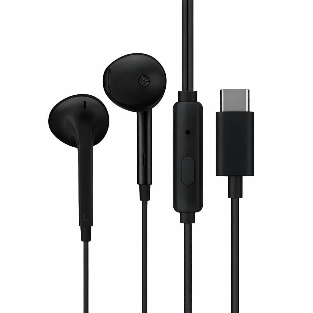 Oppo Type-C Half-in-Ear Wired Earbuds,14.2mm Dynamic Coil, with Multi-Function Remote-MH136 (Black)