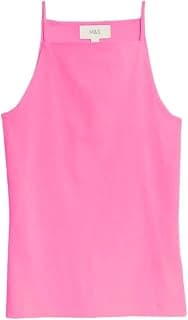 Marks & Spencer Cotton Rich Racer Neck Vest