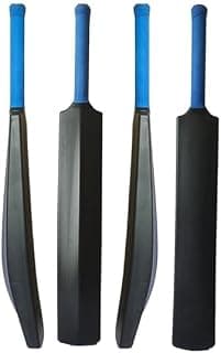 FELIDAE Pack of 10 PVC Plastic Cricket Bat Black (Full Size) for All Ages Play with Tennis and Wind Ball T20