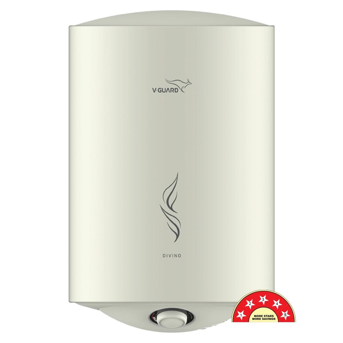 V-Guard Divino Geyser 15 Liter Wall Mount Water Heater For Home| BEE 5 Star Rating | Vitreous Enamel Tank Coating | Advanced Multi-Layered Safety | Suitable For Hard Water&High-Rise Buildings | White