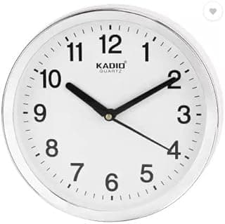 KADIO Kadio Analog 20 cm X 20 cm Wall Clock (White, with Glass, Standard)