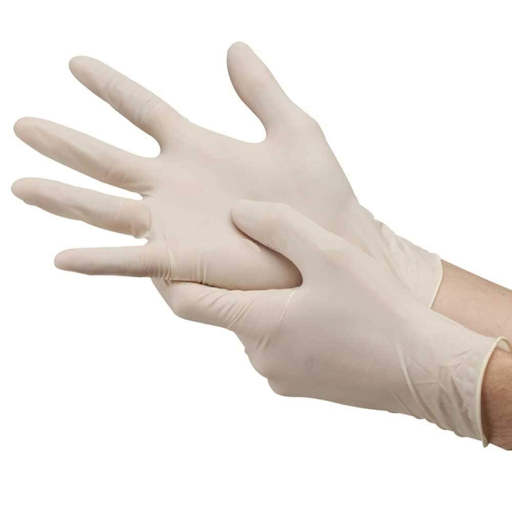 ONSAFE Surgical Hand Glove Latex Hand Gloves Medical Examination Disposable Powdered surgical Gloves -100 Pieces Each Pack (Large)
