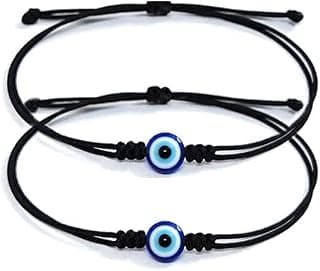 ARTIFICIAL TREE Handmade Evil Eye Nazar Dhaga Bracelet Adjustable Friendship Band for Women, Men | Nazar Bracelets 2 Piece | Stylish Adjustable Thread Bracelets for Protection (AT GIRLS BRCT 005)