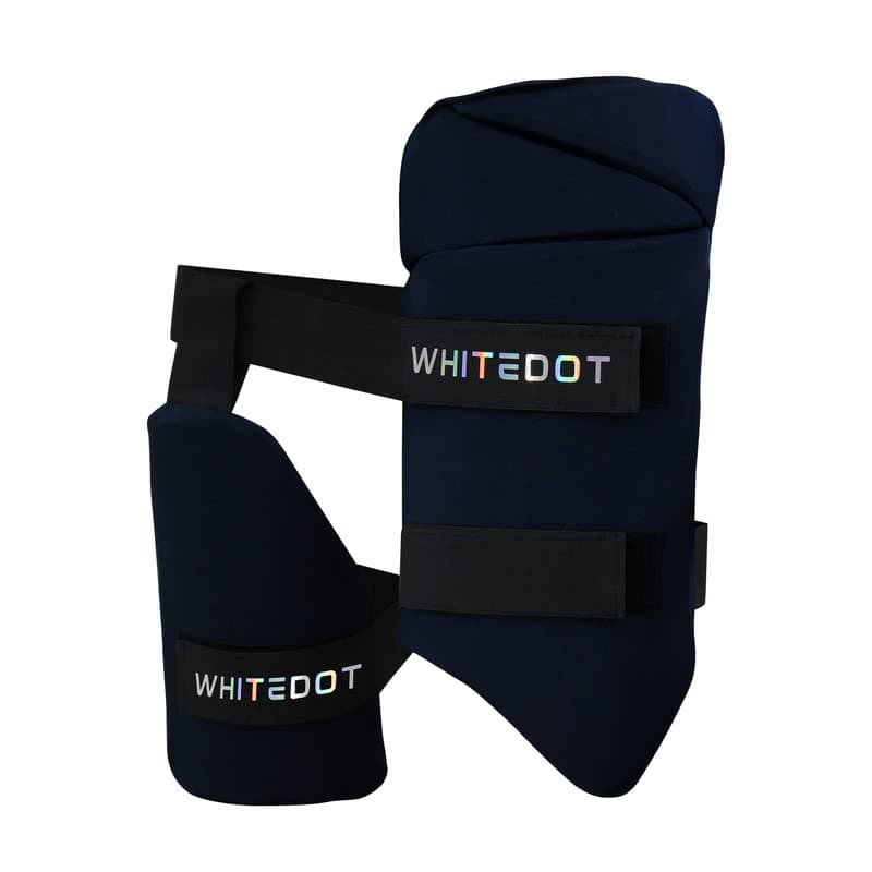 WHITEDOT SPORTSSPORTS 2.1 Combo Thigh Guard||Suitable Foor Mens Left Hand||Black|| Cricket, Polyester