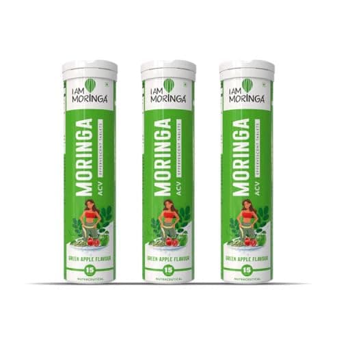 Apple Cider Vinegar With Moringa Tablet for Weight Loss- 45 Tablets. Helps Boost Metabolism & Immunity with Moringa Superfood Extracts Natural Energy Effervescent-15 Tablets (Pack of 3)