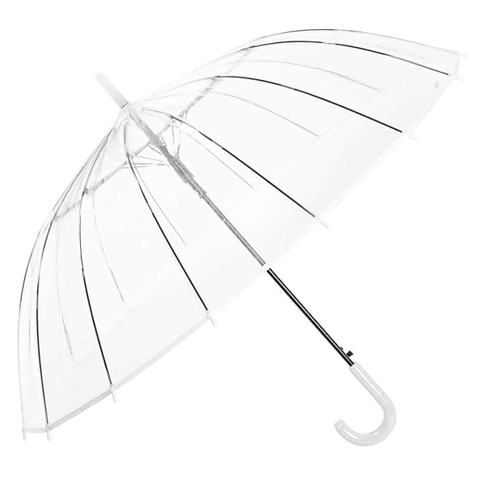 myhalos Transparent Umbrella | Durable Wind-Resistant Umbrella | maximum rain coverage | With A Ling Handle (Transparent)