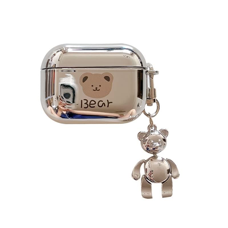 Oboe TPU Cartoon Mirror Case Compatible with Apple AirPods Pro 2nd Generation 2022 Charging Case Cover with Anti-Lost Keychain (Silver) [AIRPODS & Charging CASE NOT Included]