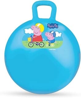 Amazon Brand – Jam & Honey 18 inch Peppa Pig Hopper Ball for Kids | Strong Bouncing Ball with Handles | Outdoor & Indoor Play Toy (Blue)