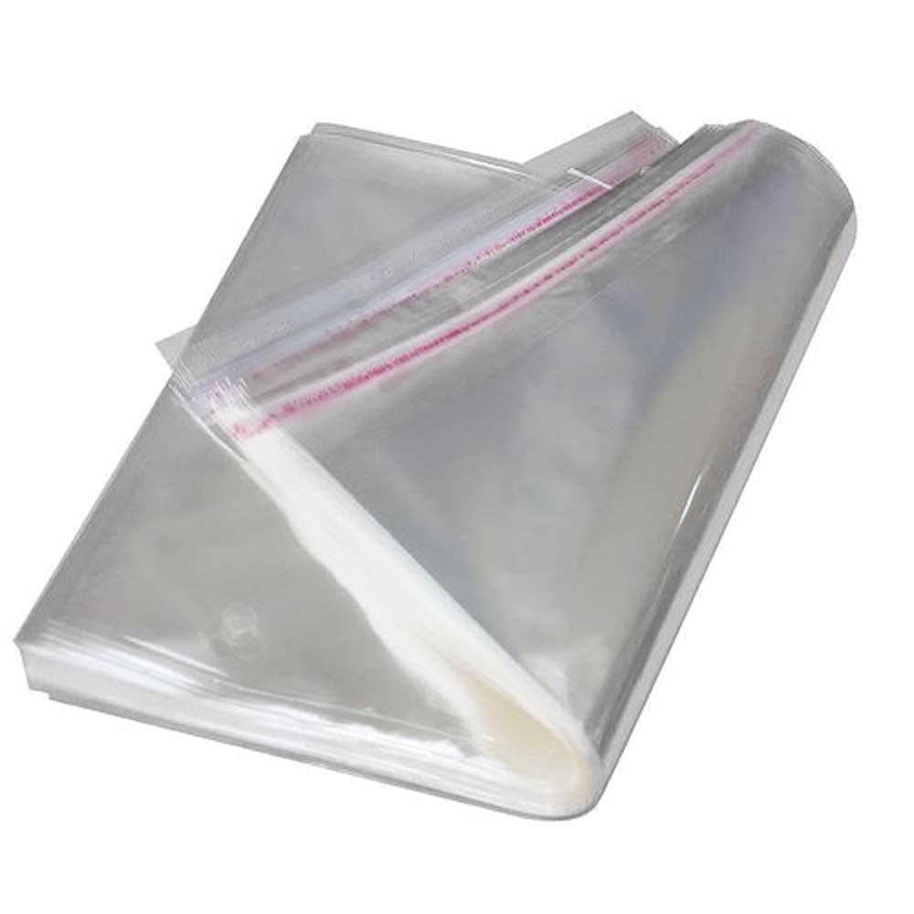 Securement Plastic Transparent Poly Bags For Packing Saree Cloth Sealable | Used For Saree Packing, Shirts Packing,Bopp Poly Bags Self Adhesive (100, 14x18)