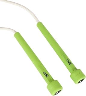 CULT Adjustable Skipping Rope for Men & Women | PVC Jump Rope with Anti-Slip Handles, 360° Smooth Rotation & Length Adjustment | Speed Rope for Cardio, Weight Loss, Endurance & Full Body Workout White