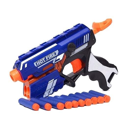 Blaze Storm Hot Fire Soft Bullet Gun Toy with 10 Safe Soft Foam Bullets, Fun Target Shooting Battle Fight Game for Kids Boys (Blaze Storm- Hot Fire),Multicolor