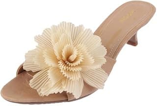 Mochi Women Beige Kitten Heel Fashion Sandal UK/5 EU/38 (40-241)