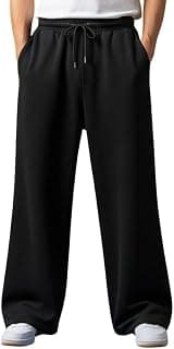 Imsa Moda Men’s Polycotton Loose Fit Track Pants | Comfortable Joggers with Elastic Waistband & Side Pockets | Casual & Gym Wear Lower for Men
