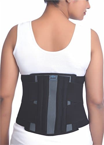 Elnova Lumbo Sacral Corset (Back Pain Belt) (Medium - For Hip Circumference of 80-90 cm, Black)…