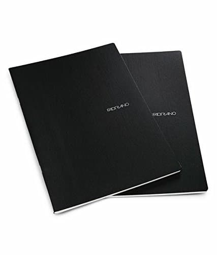 Fabriano Ecoqua Staple Bound Lined Notebook Pack of 2 (BLACK) 90 GSM, 70 sheets, 140 pages, Size A4|Ideal for either writing or drafting with pencil,ballpoint,fountain and marker pen..