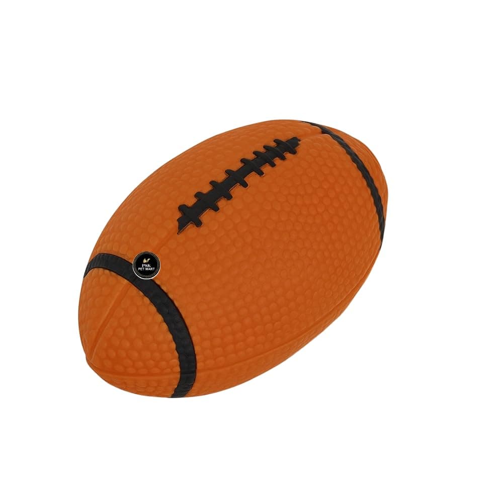 PSK PET MART Interactive Rugby Ball Dog Toy – Squeaky Chew Ball for Small and Medium Dogs | Soft Rubber Sound Toy for Biting, Tossing & Playtime Fun